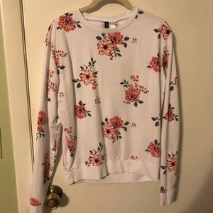 White floral H&M long sleeve shirt